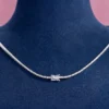 Classic tennis necklace with uninterrupted 30-inch length