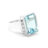 925 Sterling Silver 11.01 Carat Aquamarine Emerald-Cut Statement Cocktail Ring - Image 2