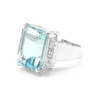 925 Sterling Silver 11.01 Carat Aquamarine Emerald-Cut Statement Cocktail Ring - Image 3