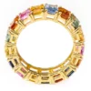 Eternity band ring featuring a continuous line of emerald-cut stones