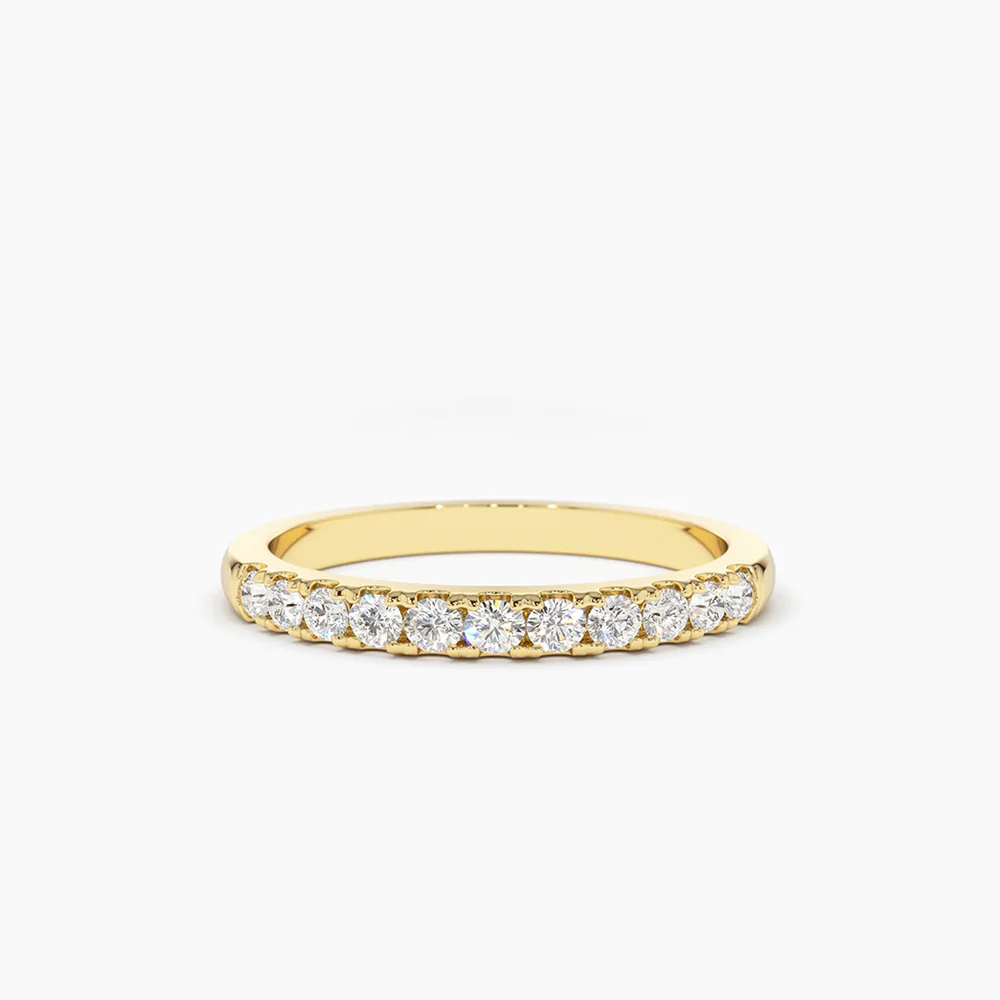 925 Sterling Silver 11 Stone Diamond Wedding Band 3ct