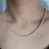 925 Sterling Silver 12.11ctw 2.50mm Round Diamond 20 Inches 3 Prong Classic Tennis Necklace - Image 2