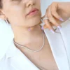 18.2ctw tennis necklace featuring round premium CZ diamonds