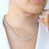 28-inch tennis necklace with a refined, longline profile