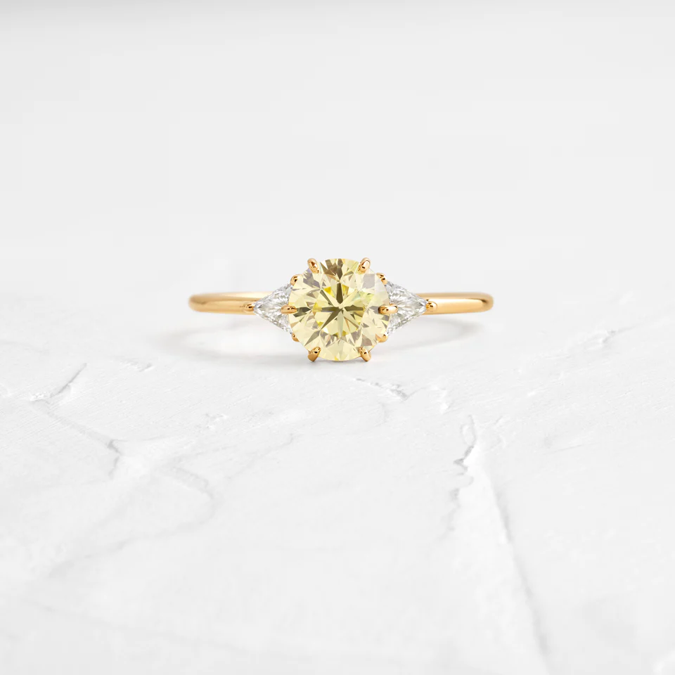 925 Sterling Silver 1ct. Fancy Yellow Diamond Ring