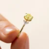 925 Sterling Silver ring with a 1ct fancy yellow stone-inspired look