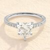 925 Sterling Silver 1ct Heart Shape Diamond Engagement Ring