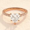 925 Sterling Silver 1ct Heart Shape Diamond Engagement Ring - Image 5