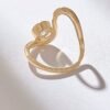 Minimalist oval diamond ring designed in thick gold-plated sterling silver