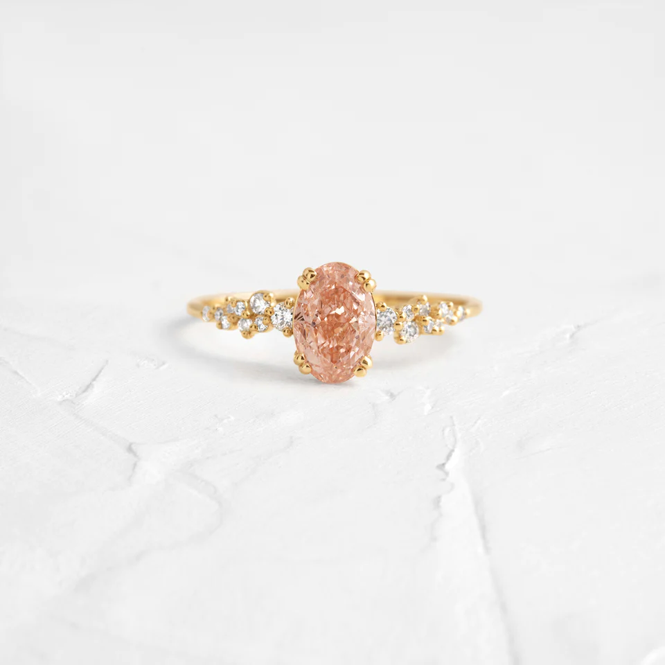 925 Sterling Silver 1ct. Pink Diamond Ring
