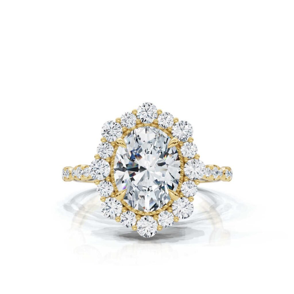 925 Sterling Silver 2.06ct Halo Diamond Ring