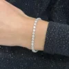925 sterling silver tennis bracelet with 1.75mm round CZ stones
