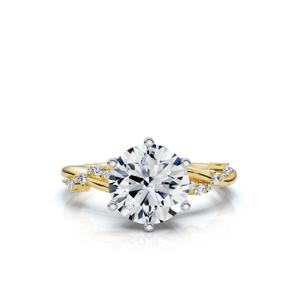 925 Sterling Silver 2.1 Ct Diamond Engagement Ring