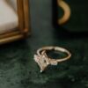 925 Sterling Silver engagement ring with a lozenge-cut centre stone