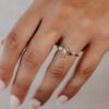 Engagement ring with a 2.16ct lozenge champagne cut stone