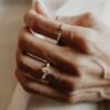 Statement ring featuring a premium CZ diamond in lozenge cut