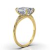 Slim 1.5 mm band on a sterling silver engagement ring