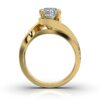 Engagement ring with thick gold plating and oval centre design