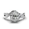 Sterling silver engagement ring with refined side detailing and oval stone