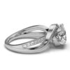 Diamond engagement ring with 12 stones and round side accents