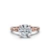 Slim band ring with a bright round stone and pave detail
