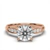 Round shape diamond ring in thick gold plating
