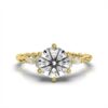925 Sterling Silver ring with round diamond-style centre stone and prong setting