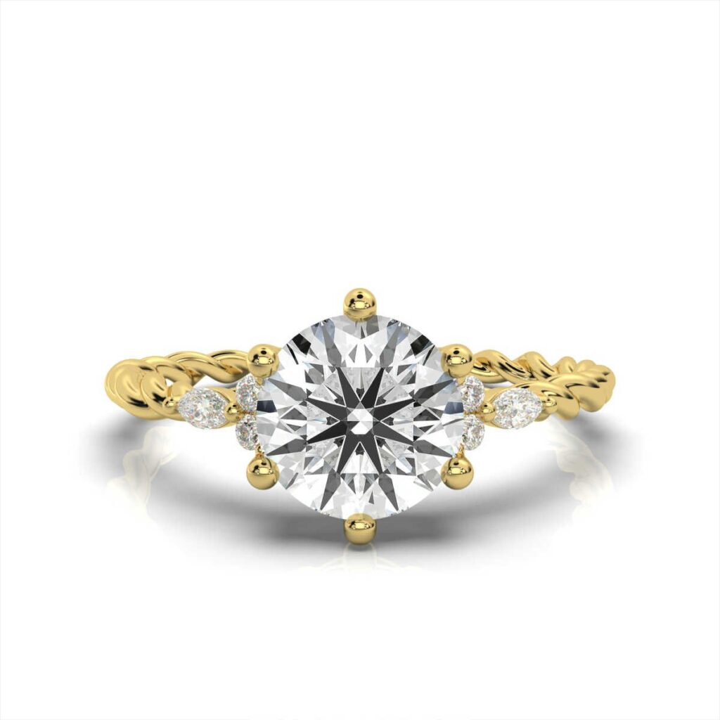 925 Sterling Silver 2.1ct Round Shape Diamond Ring