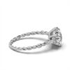 Gold-plated sterling silver ring with round and marquise cut side details