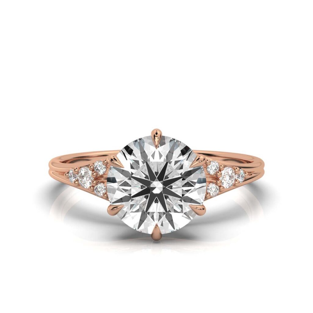 925 Sterling Silver 2.1ct Round Shape Diamond Ring