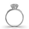 Pave ring in sterling silver with a refined finish