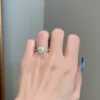 925 Sterling Silver 2.2 Carat Brilliant Cushion Cut Engagement Ring for Women - Image 3