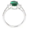 925 Sterling Silver 2.20 Carat Emerald and Diamond Ring - Image 3