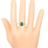 925 Sterling Silver 2.20 Carat Emerald and Diamond Ring - Image 4