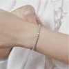 Classic 925 sterling silver tennis bracelet with round stones