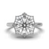 Halo diamond engagement ring in 925 sterling silver with round centre stone
