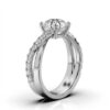 Round 2 carat centre stone engagement ring in sterling silver