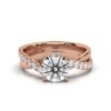 Polished 925 sterling silver ring with 0.2 carat side stones