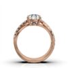 Timeless engagement ring design in sterling silver with round stones