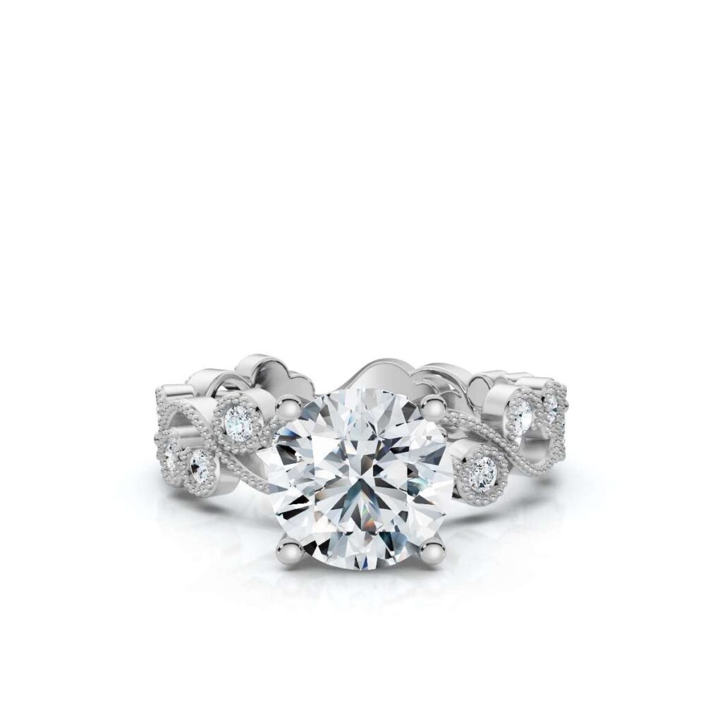 925 Sterling Silver 2.2ct Round Shape Diamond Ring
