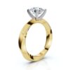 Gold-plated sterling silver ring with 10 round side stones and polished band