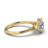 Gold-plated sterling silver ring with a round solitaire stone