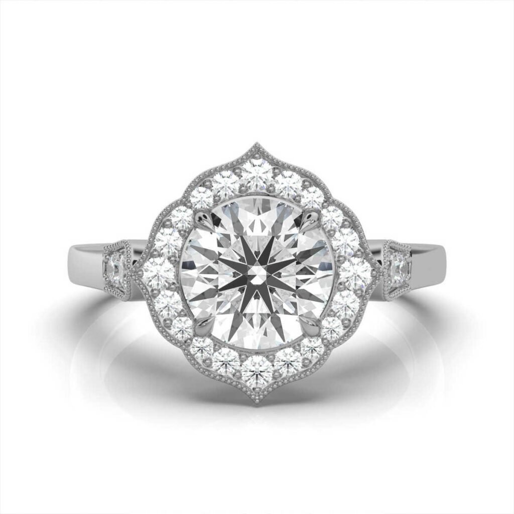 925 Sterling Silver 2.3ct Halo Diamond Engagement Ring
