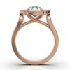 Refined halo ring with thick gold plating and silver base