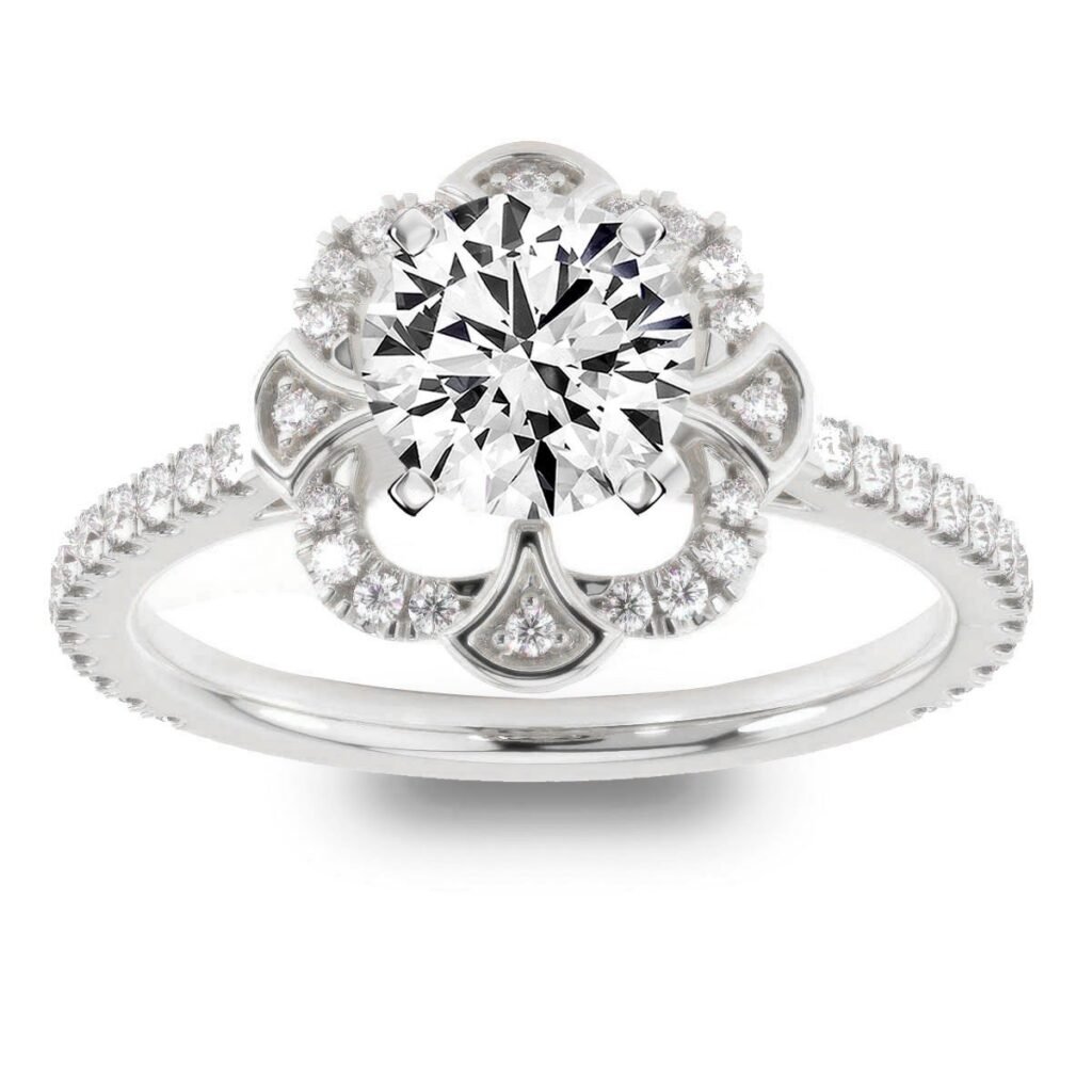 925 Sterling Silver 2.3ct Halo Diamond Ring
