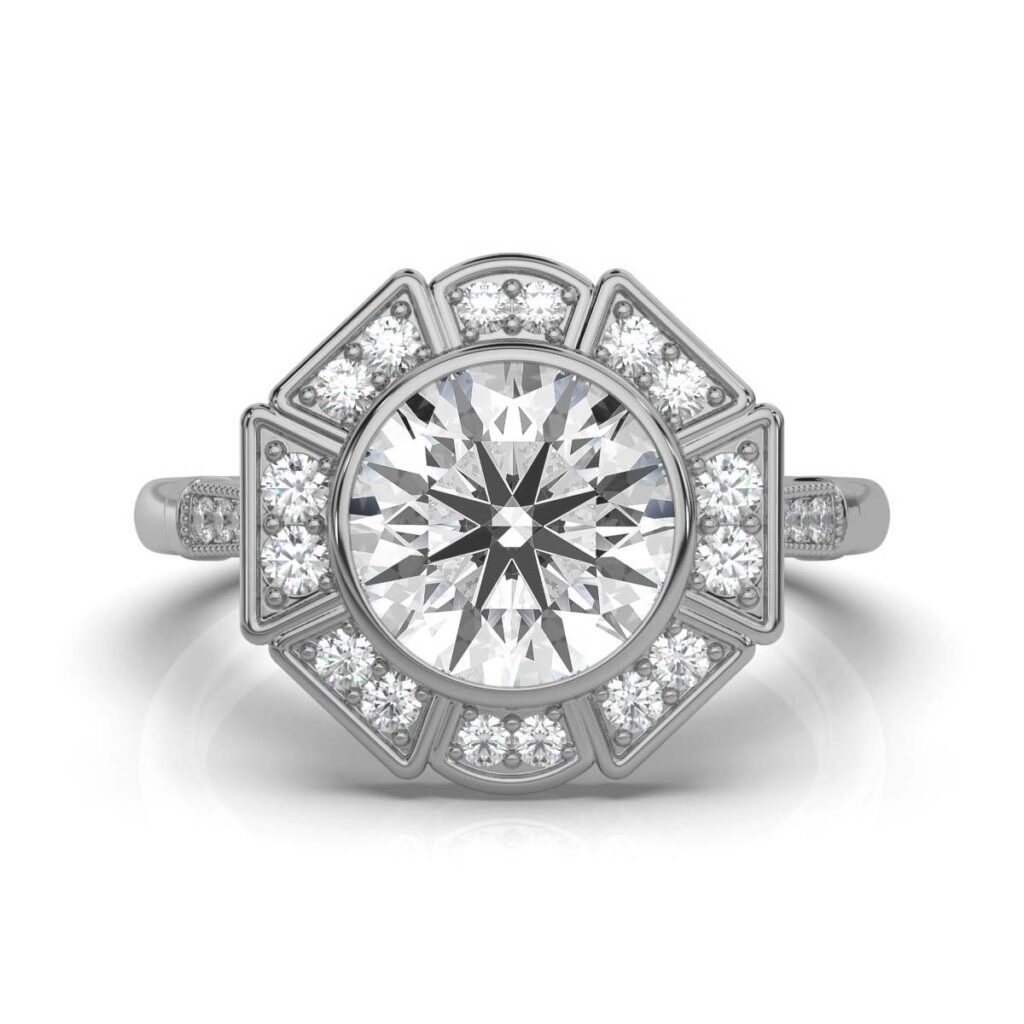 925 Sterling Silver 2.3ct Halo Diamond Ring