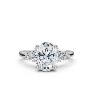925 Sterling Silver 2.3ct Oval Shape Diamond Enagagement Ring