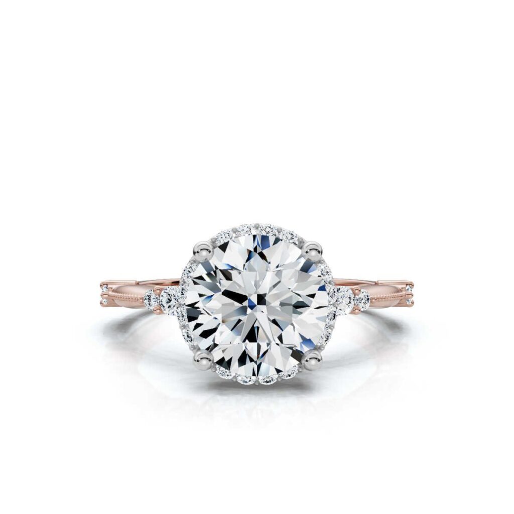 925 Sterling Silver 2.3ct Round Shape Diamond Engagement Ring