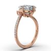 Sterling silver ring with round and pear-shaped side stones