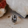 925 Sterling Silver 2.44 ct Long Oval Galaxy Diamond Ring